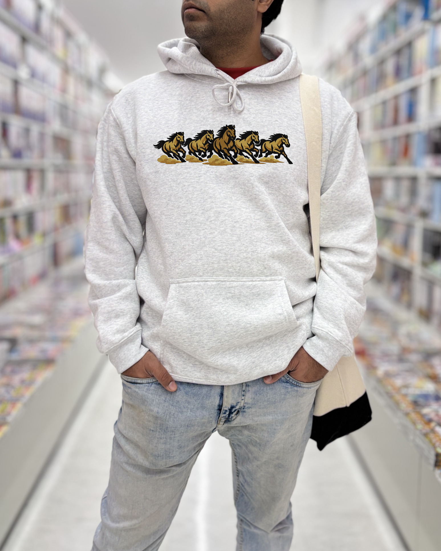 Spirit of the Wild Gold Stallions Embroidered Hoodie | Sweatshirt | T-shirt