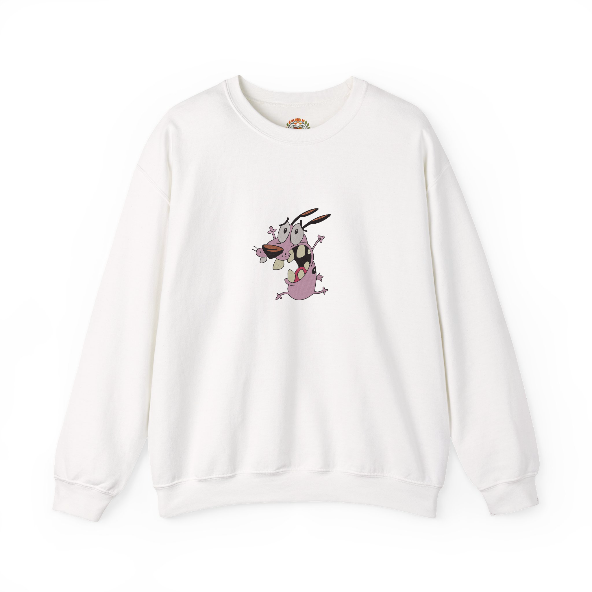 Courage The Cowardly Dog Embroidery Hoodie | Sweatshirt | T-shirt