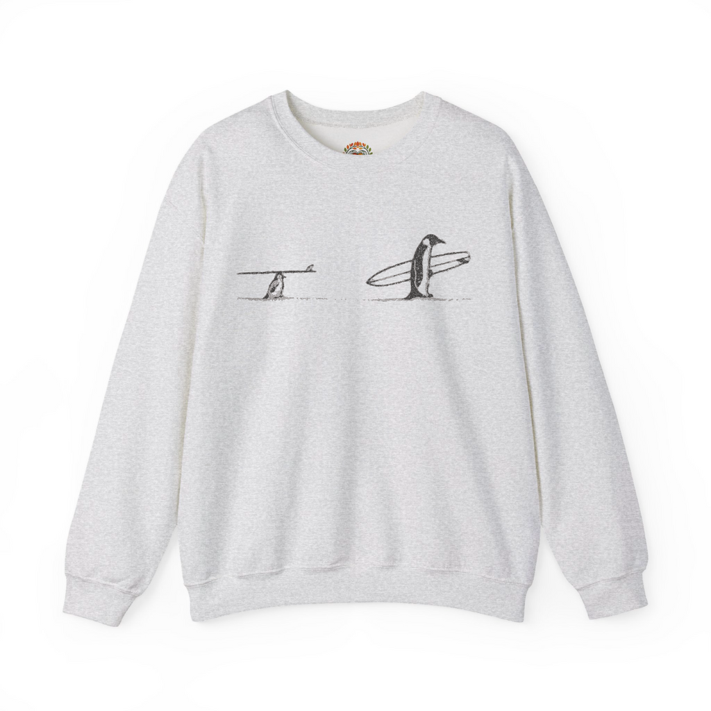 Penguin Surfing Embroidery Hoodie | Sweatshirt | T-shirt