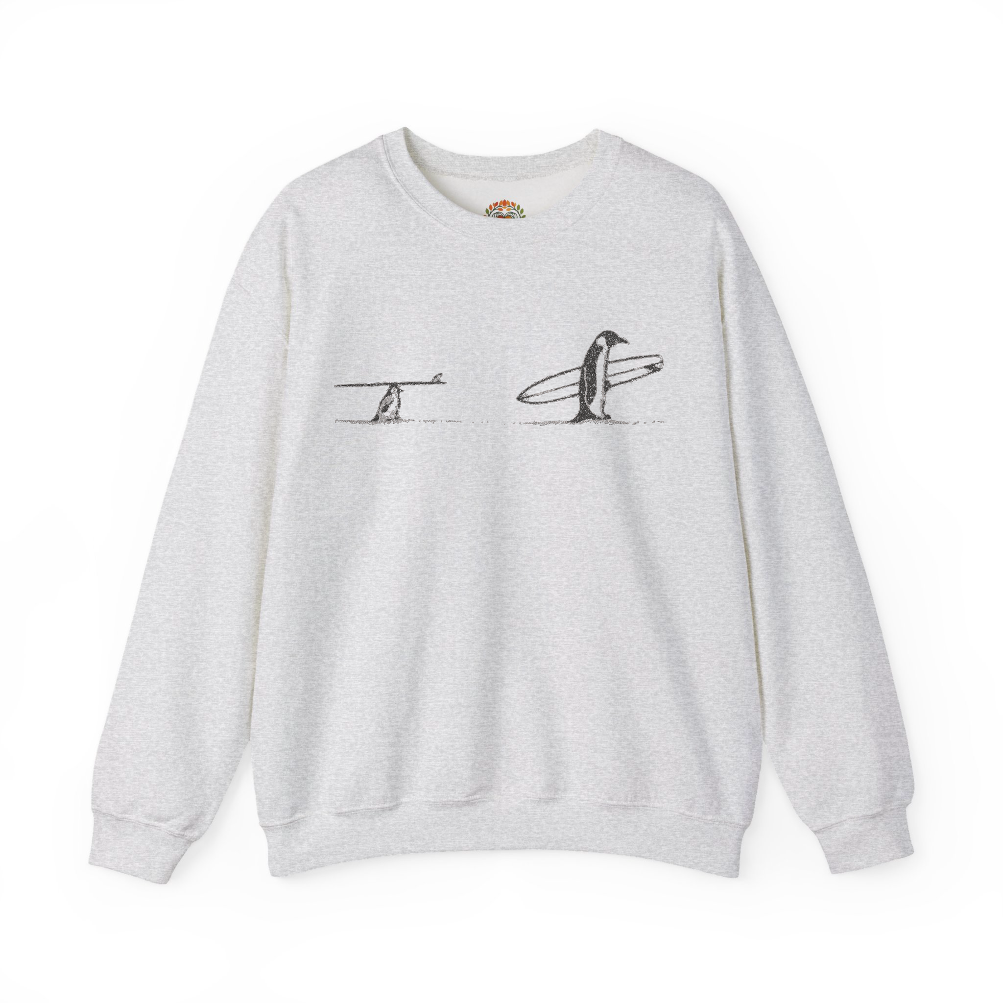 Penguin Surfing Embroidery Hoodie | Sweatshirt | T-shirt