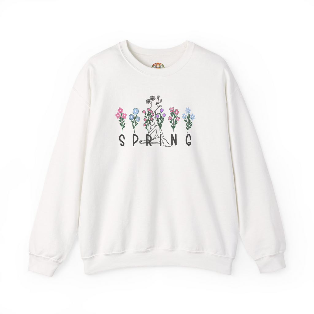 Spring Floral Boho Embroidered Hoodie | Sweatshirt | T-shirt