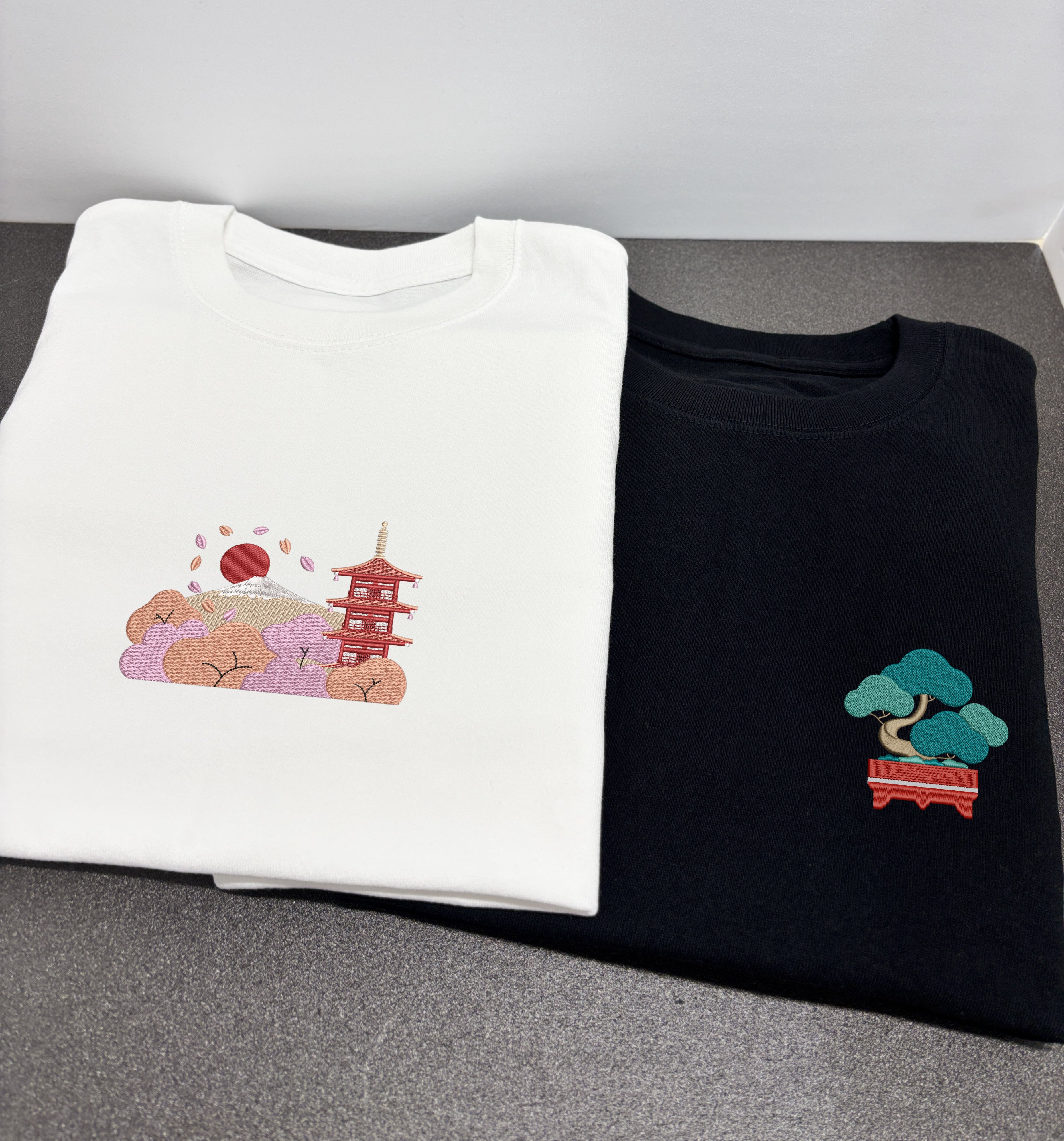 Japanese Bonsai | Embroidered 300GSM Organic Cotton T shirt