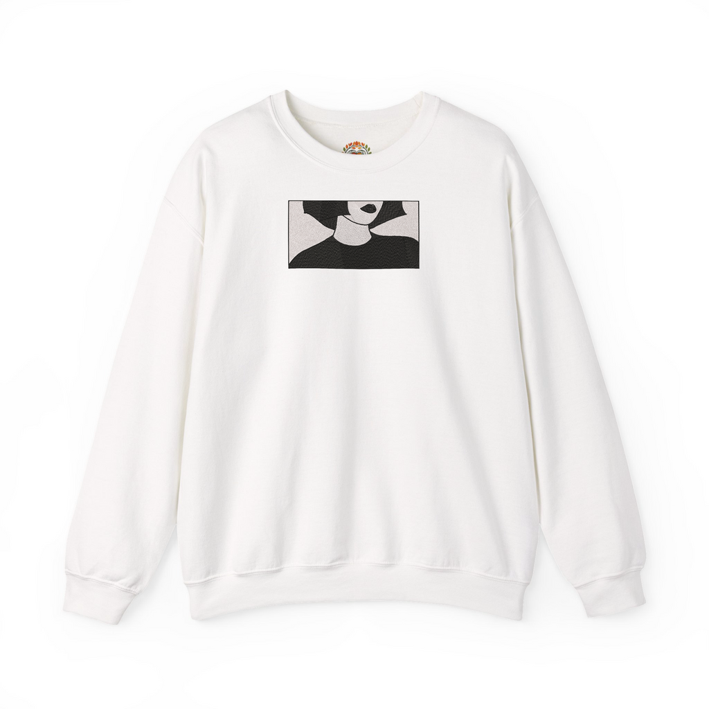 モダンな女性用シルエット刺繍パーカー | スウェットシャツ | Tシャツ