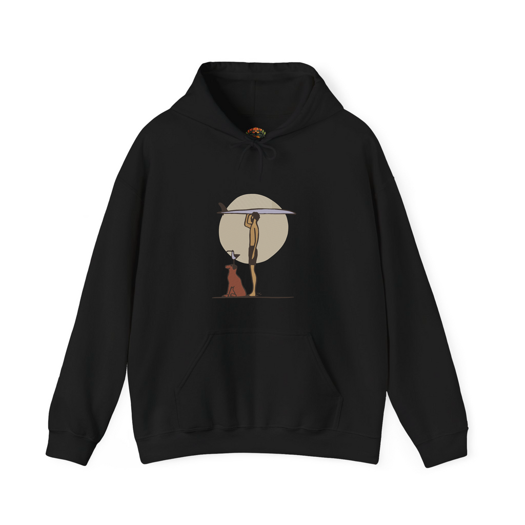 Surfer on Beach with Surfboard Embroidery Hoodie | Sweatshirt | T-shirt