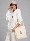 Bunny and Strawberry Embroidered 17L Eco-Sustainable Tote Bag