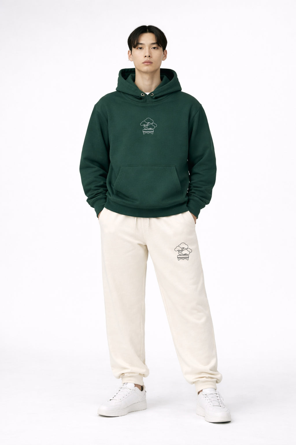Japanese Bonsai | Embroidered 450GSM Heavyweight Pullover Hoodie