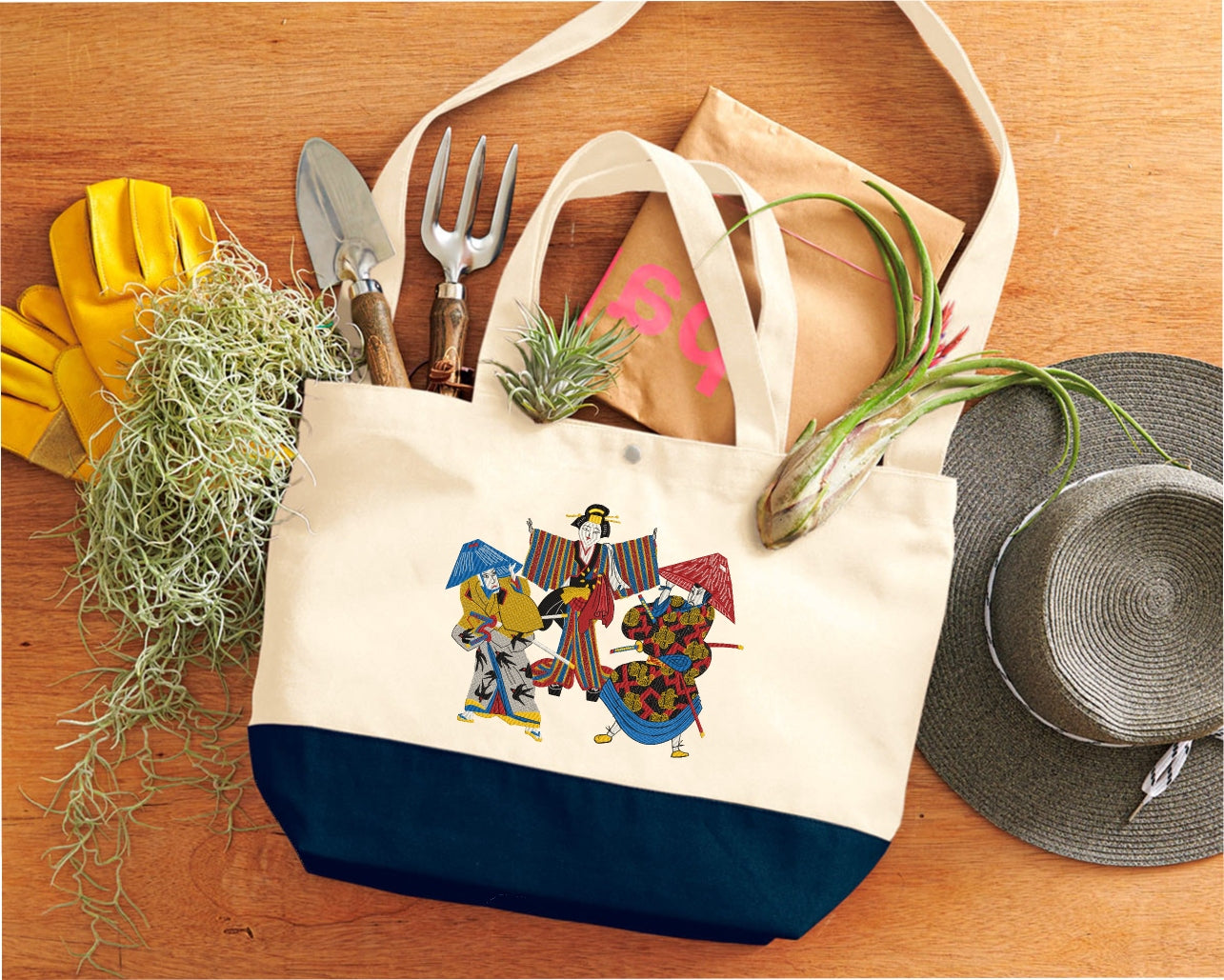 Embroidered Geisha Kabuki Tote Bag 17L