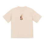 Bunny and Strawberry Embroidered 250 GSM Organic Cotton T shirt | Adults and Kids Matching Set