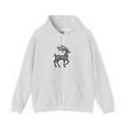 Sudadera con capucha bohemia con bordado de ciervo natural y caprichoso | Sudadera
