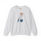 Sudadera con capucha minimalista con bordado floral abstracto de rosas y mujer | Sudadera