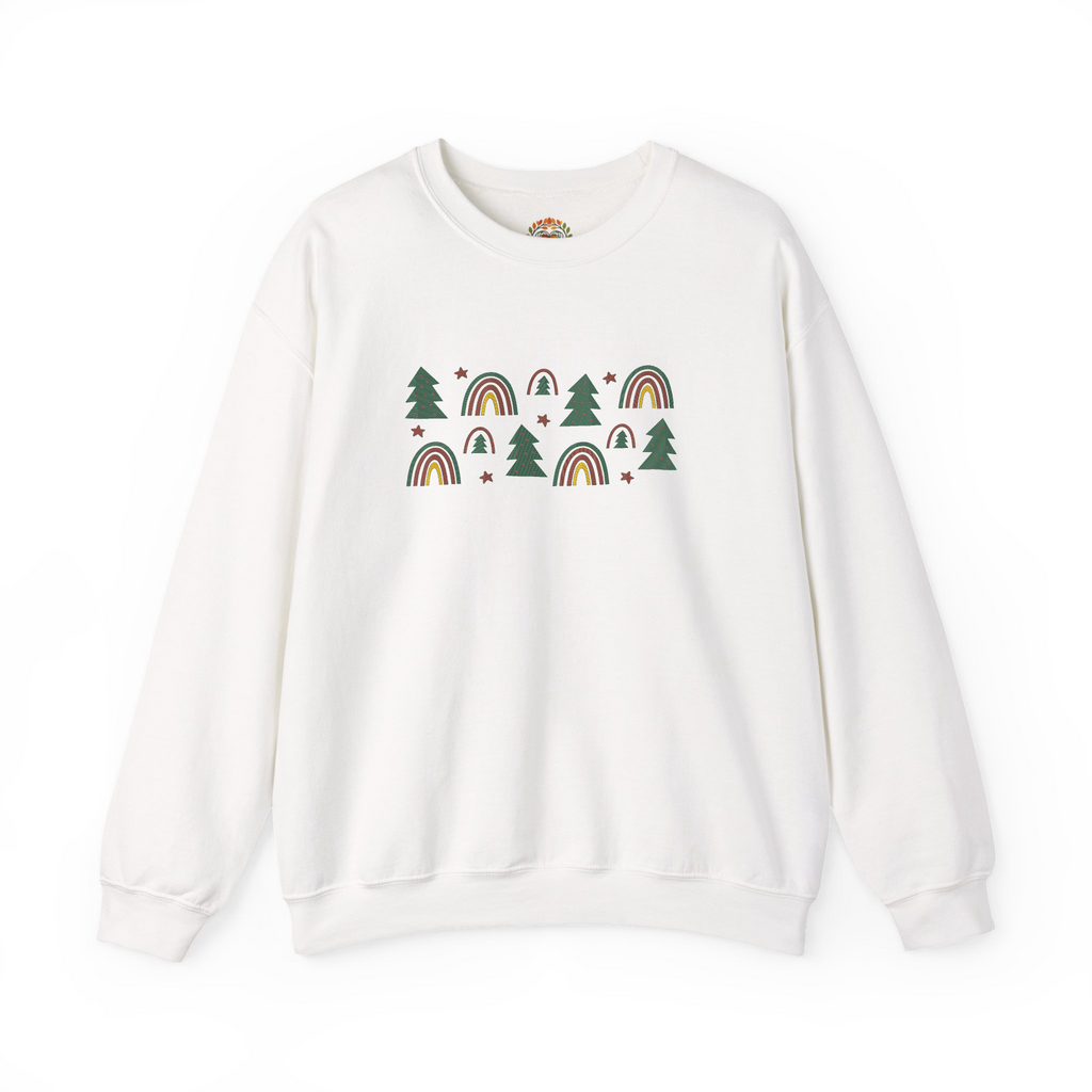 Colorful Christmas Trees Decoration Abstract Boho Embroidery Hoodie | Sweatshirt | T-shirt