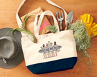 Surfers Gang on the Beach Embroidery Tote Bag