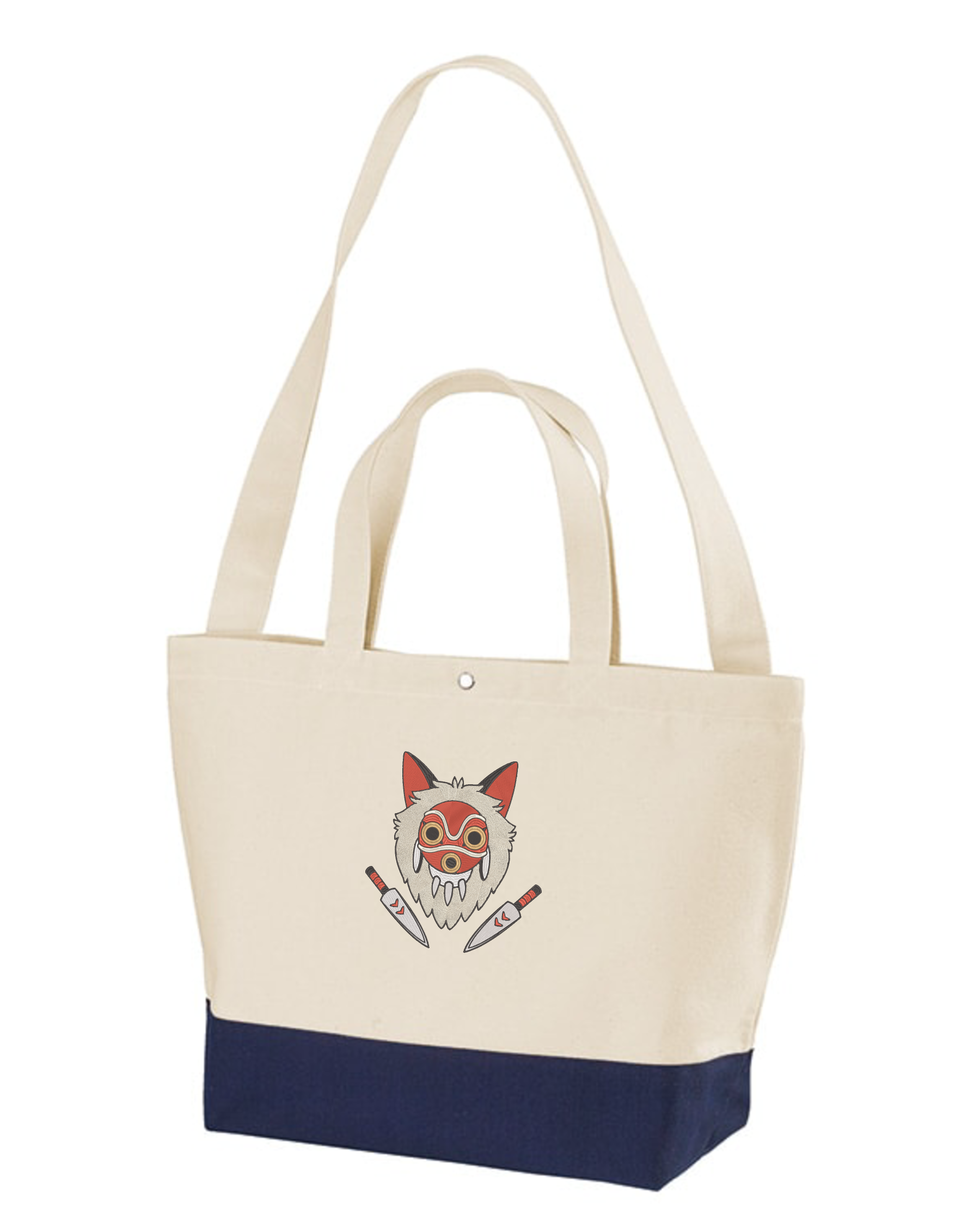 ジブリ もののけ姫 マスク 刺繍 トートバッグ