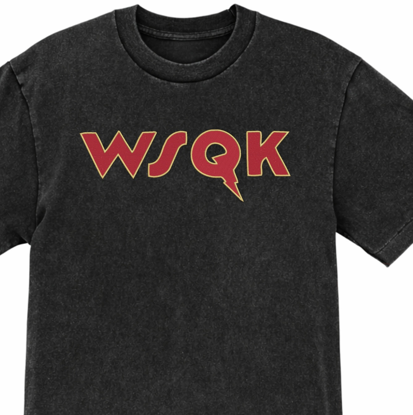 Embroidered  WSQK Stranger Things Cotton Heavyweight T shirt