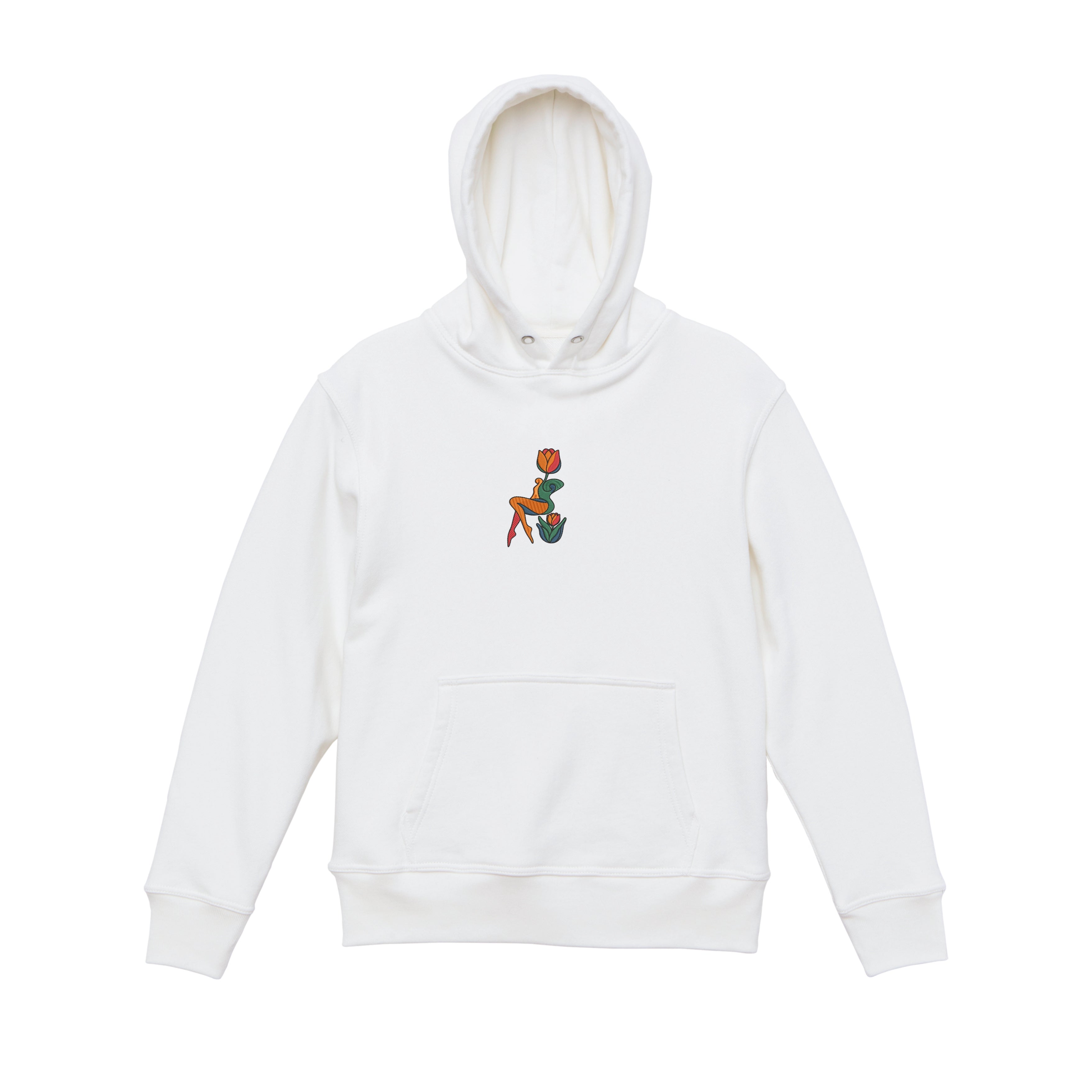 Abstract Tulip Lady Mural Embroidered Heavyweight Hoodie and Sweatshirt