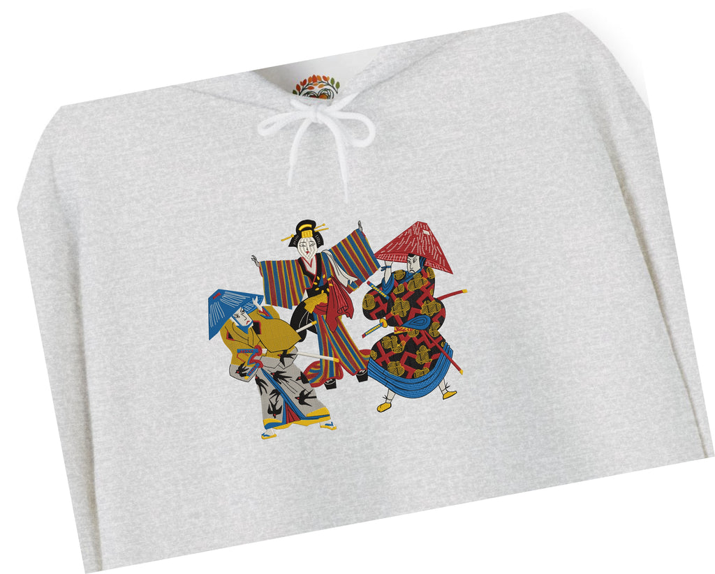 Embroidered Geisha Kabuki Japanese Streetwear Hoodie and Sweatshirt