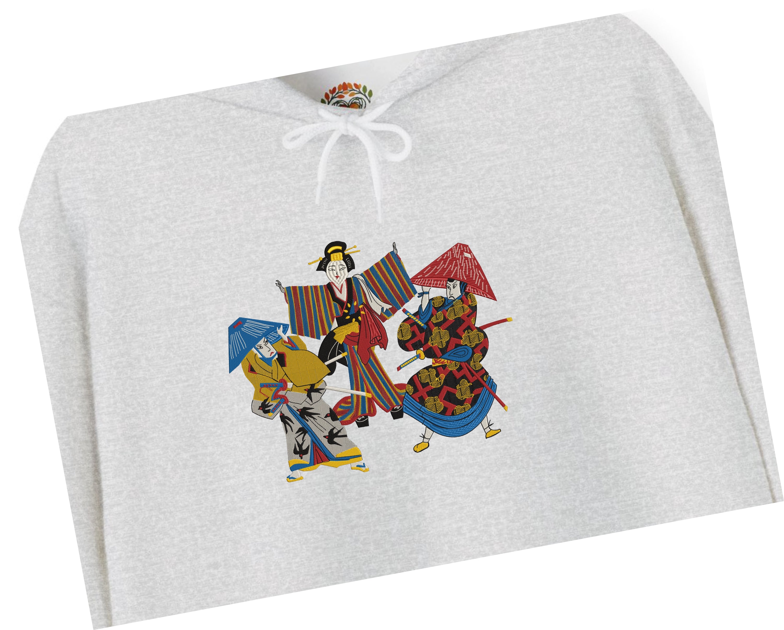 Embroidered Geisha Kabuki Japanese Streetwear Hoodie and Sweatshirt