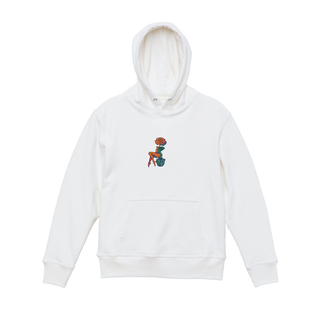 Abstract Rose Lady Mural Embroidered Heavyweight Hoodie and Sweatshirt