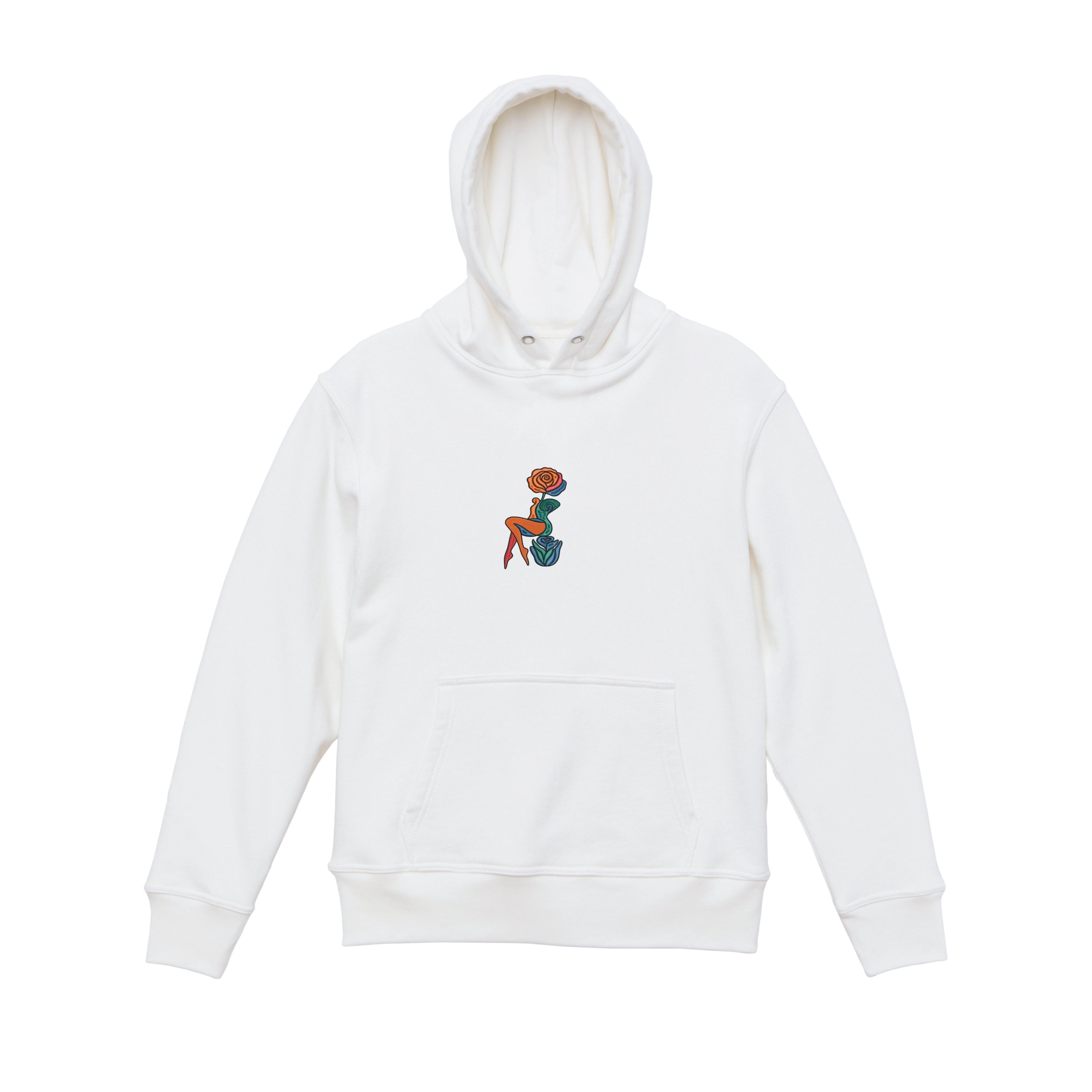 Abstract Rose Lady Mural Embroidered Heavyweight Hoodie and Sweatshirt