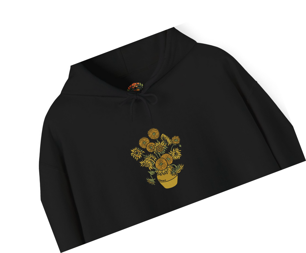 Vase with Fifteen Sunflowers Vincent Van Gogh Embroidered Hoodie | Sweatshirt | T-shirt