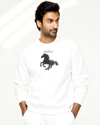Spirit Stallion Running Silhouette Embroidery Hoodie | Sweatshirt | T-shirt