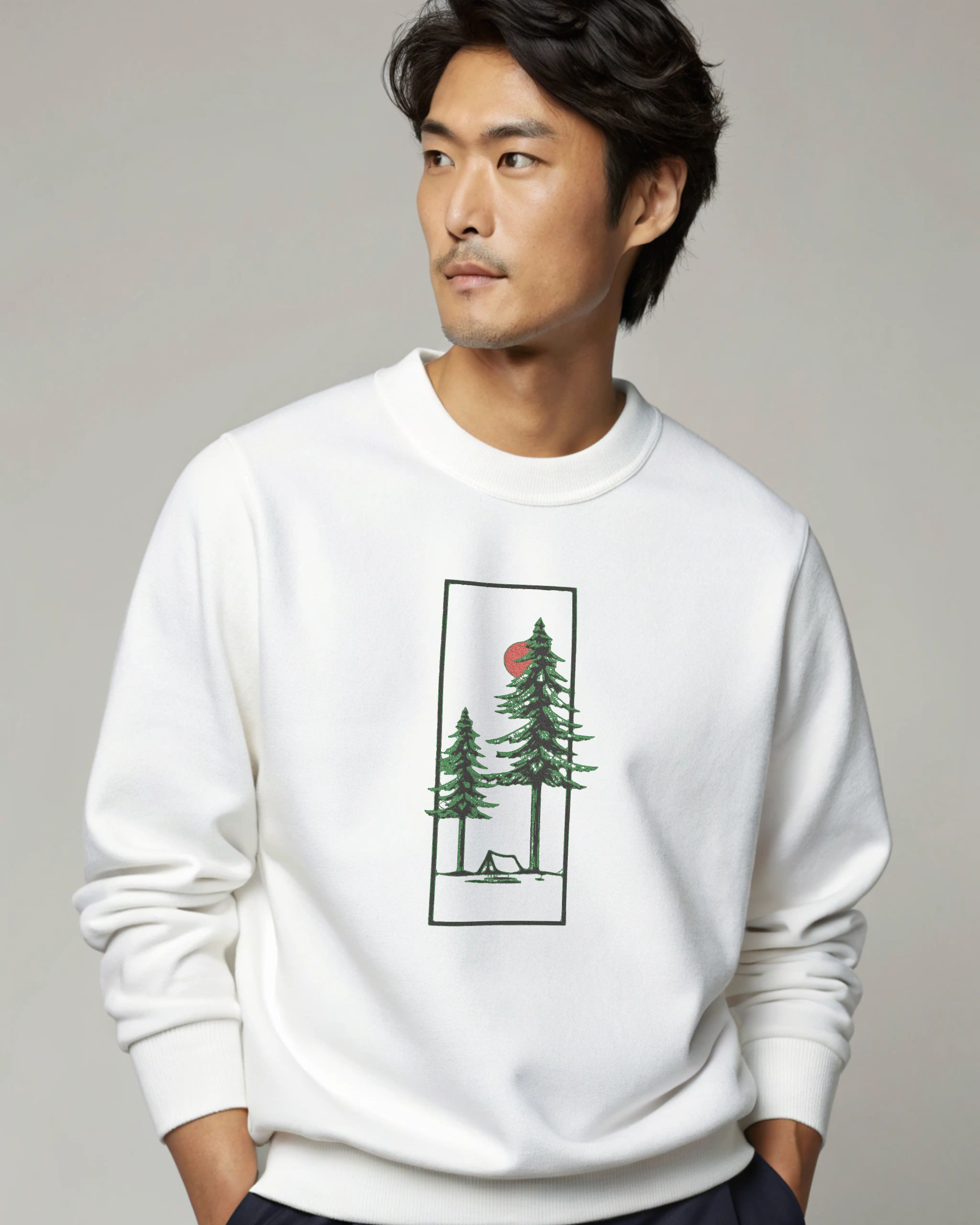 レッドムーンライトキャンプ場刺繍パーカー | スウェットシャツ | Tシャツ