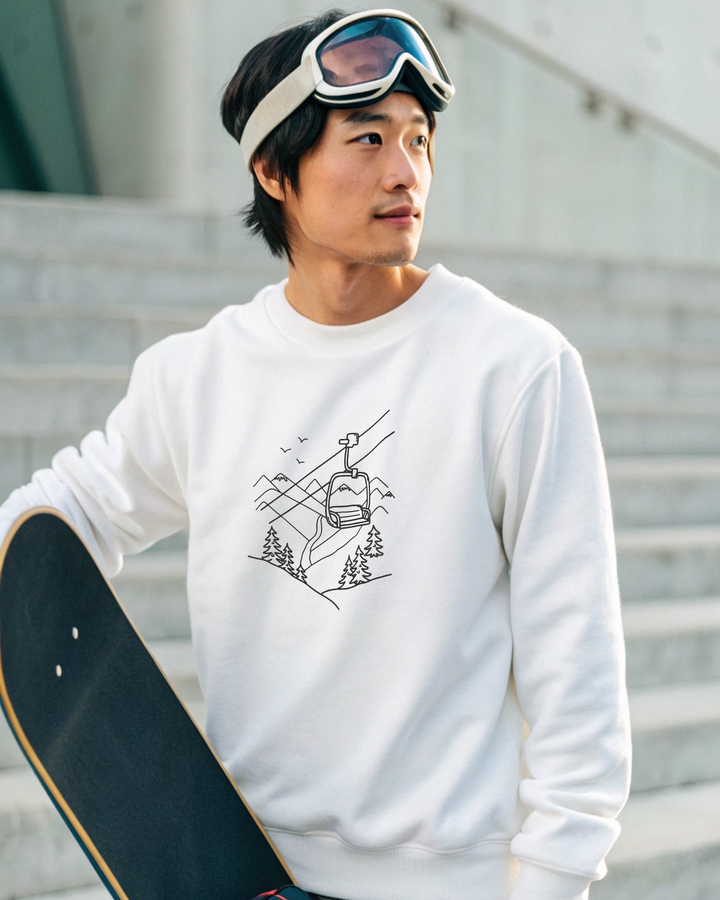 マウンテンスキースノーボードロープウェイ刺繍パーカー | スウェットシャツ | Tシャツ