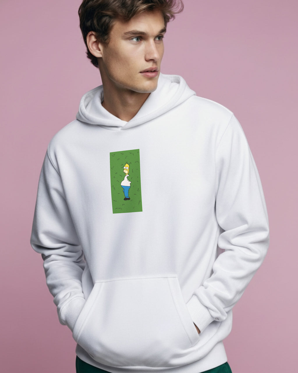 Homer Simpson Hiding in Bush Embroidery Hoodie | Sweatshirt | T-shirt