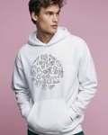 Sudadera con capucha bordada "Aventuras cotidianas, estilo de vida y recreación" | Sudadera