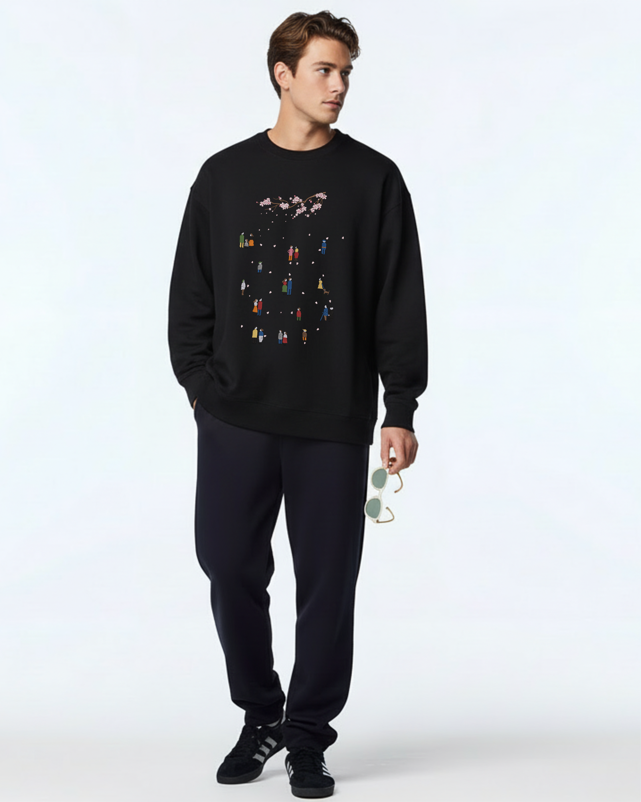 Cherry Blossom Viewing Season Embroidered Hoodie | Sweatshirt
