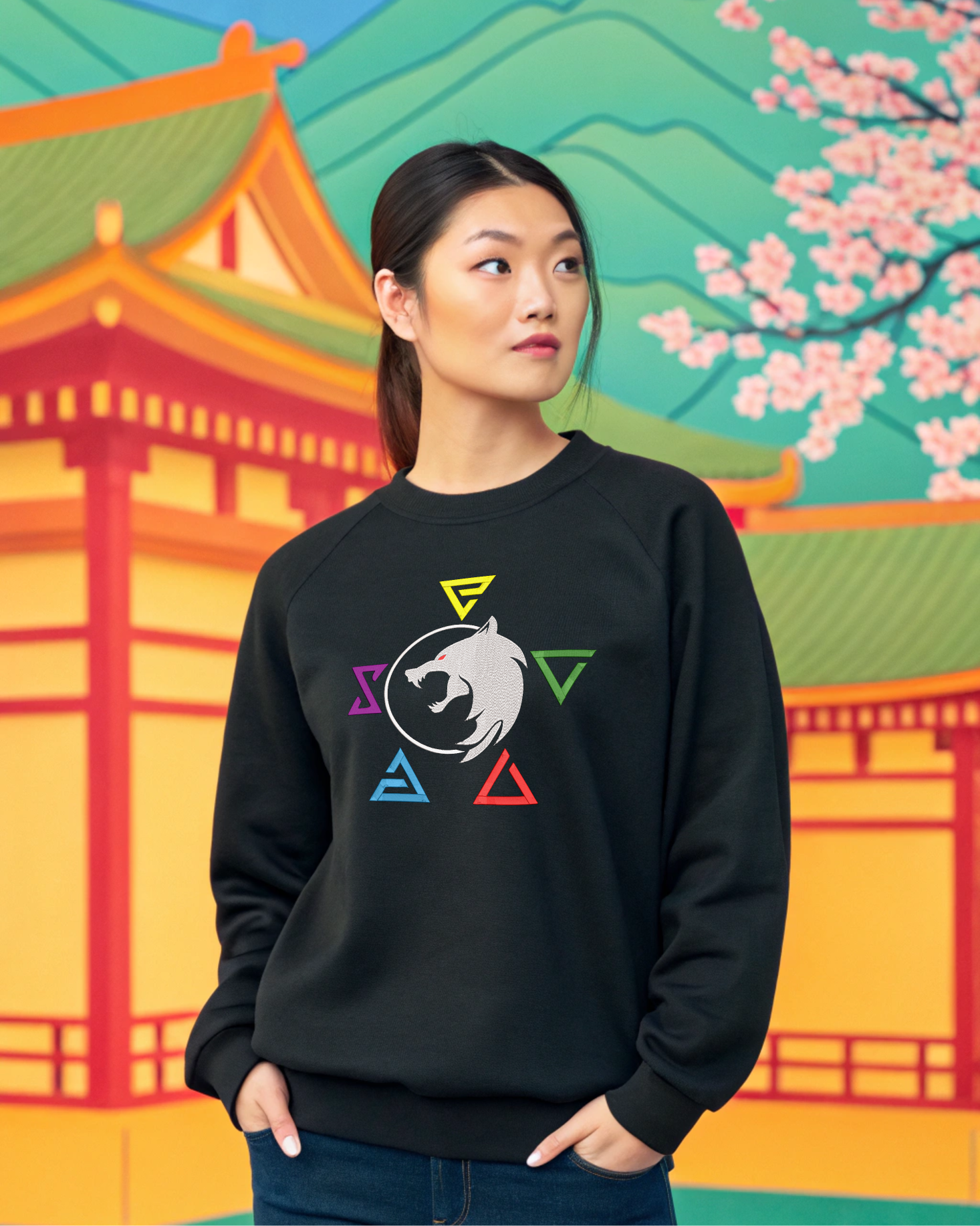 Witcher White Wolf 3D Embroidery Hoodie | Sweatshirt