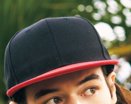 ツートンフラットブリムブラックベースボールキャップ