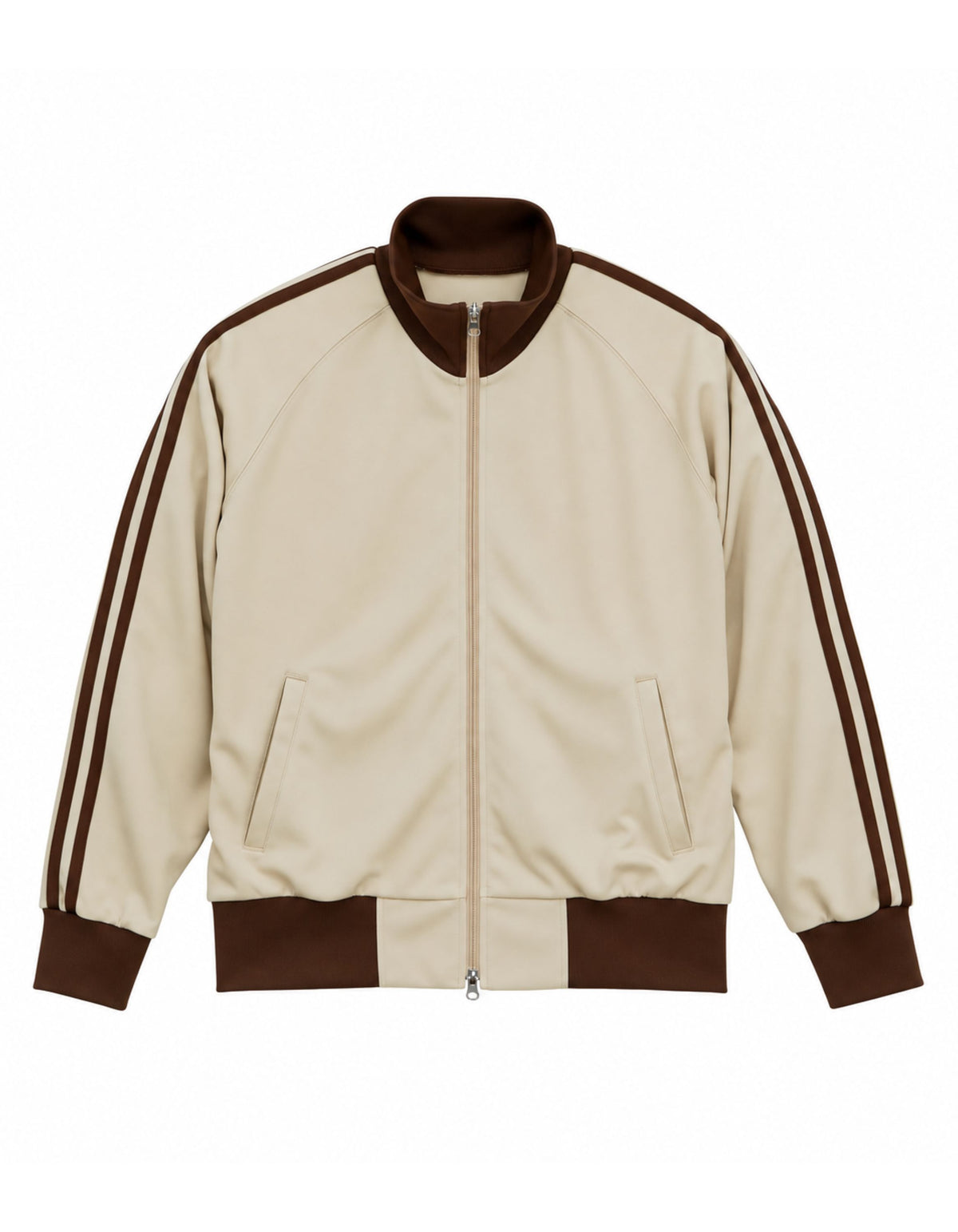 Two Piece Dual Zip Track Jacket & Pants Set – Pair of Jacket & Pant Tracksuit with Side Stripes