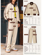 Two Piece Dual Zip Track Jacket & Pants Set – Pair of Jacket & Pant Tracksuit with Side Stripes