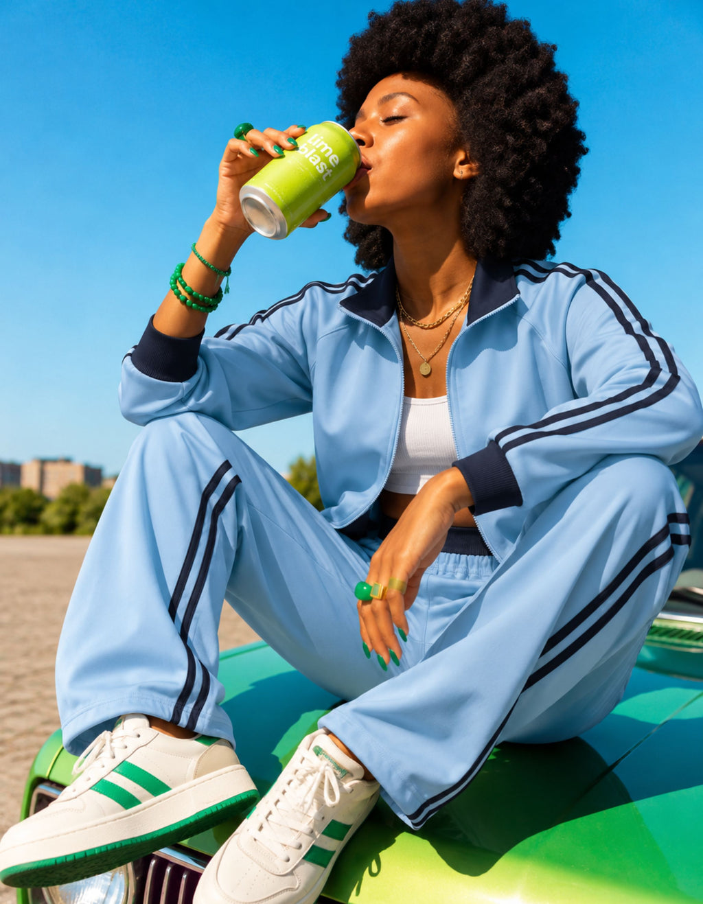 Two Piece Dual Zip Track Jacket & Pants Set – Pair of Jacket & Pant Tracksuit with Side Stripes