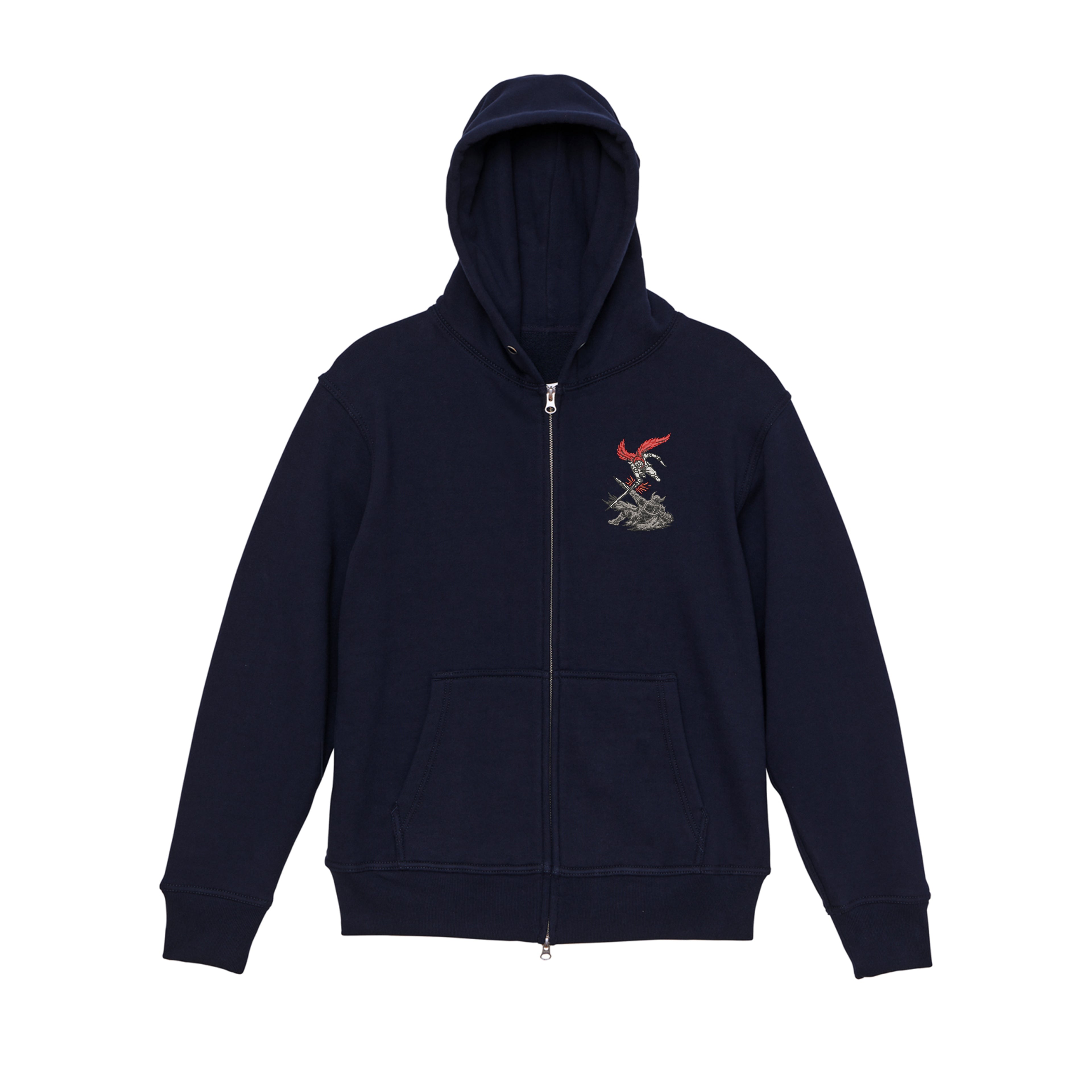 Sudadera con capucha y sudadera pesada bordada de Demon Slayer japonesa
