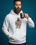 コーヒーを持ったひげの木こりの刺繍パーカー | スウェットシャツ | Tシャツ