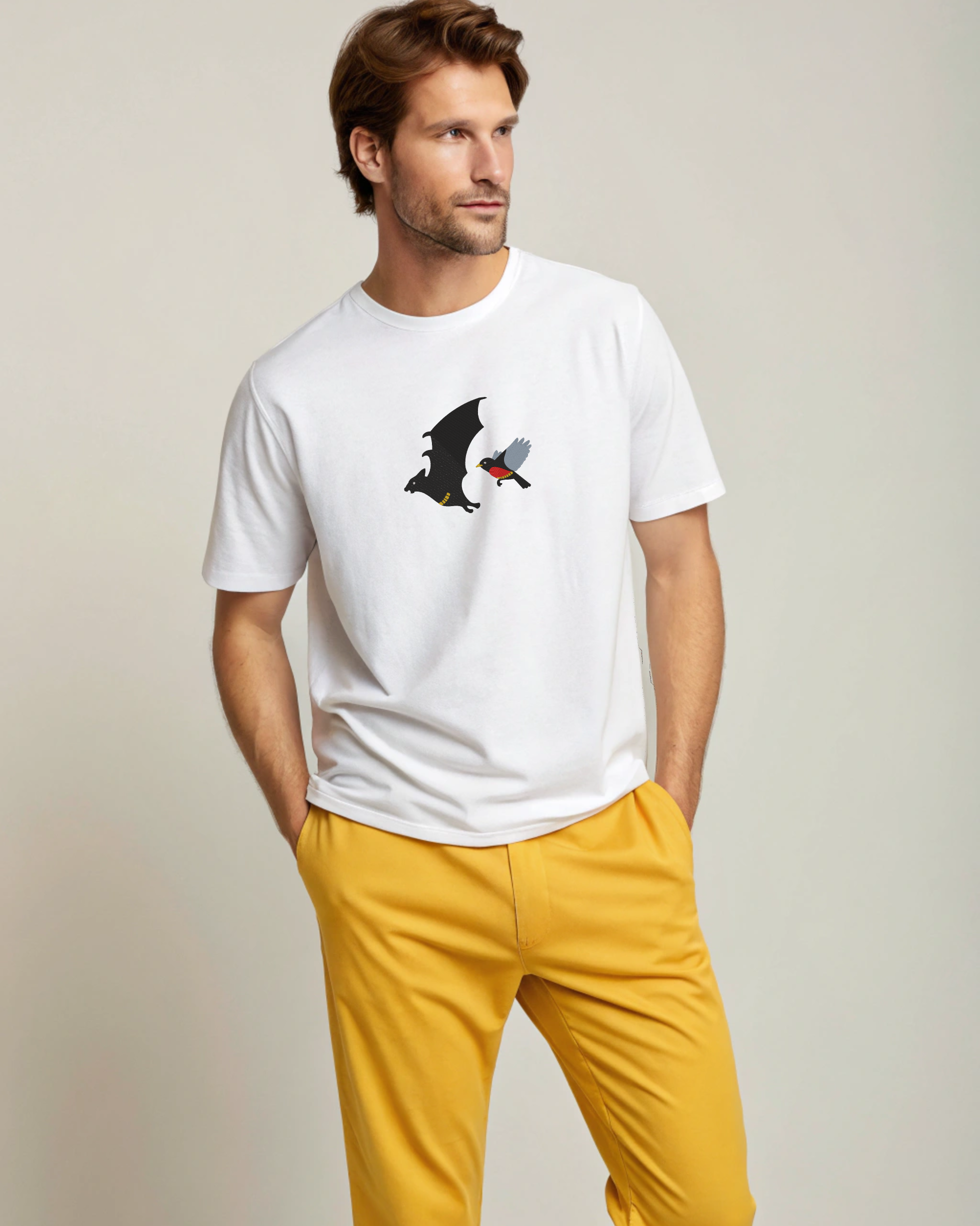 Bat Robin Fighting Crime Embroidery Hoodie | Sweatshirt