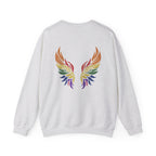 Angel Rainbow Angel Wings Boho Colorful Embroidery Hoodie | Sweatshirt