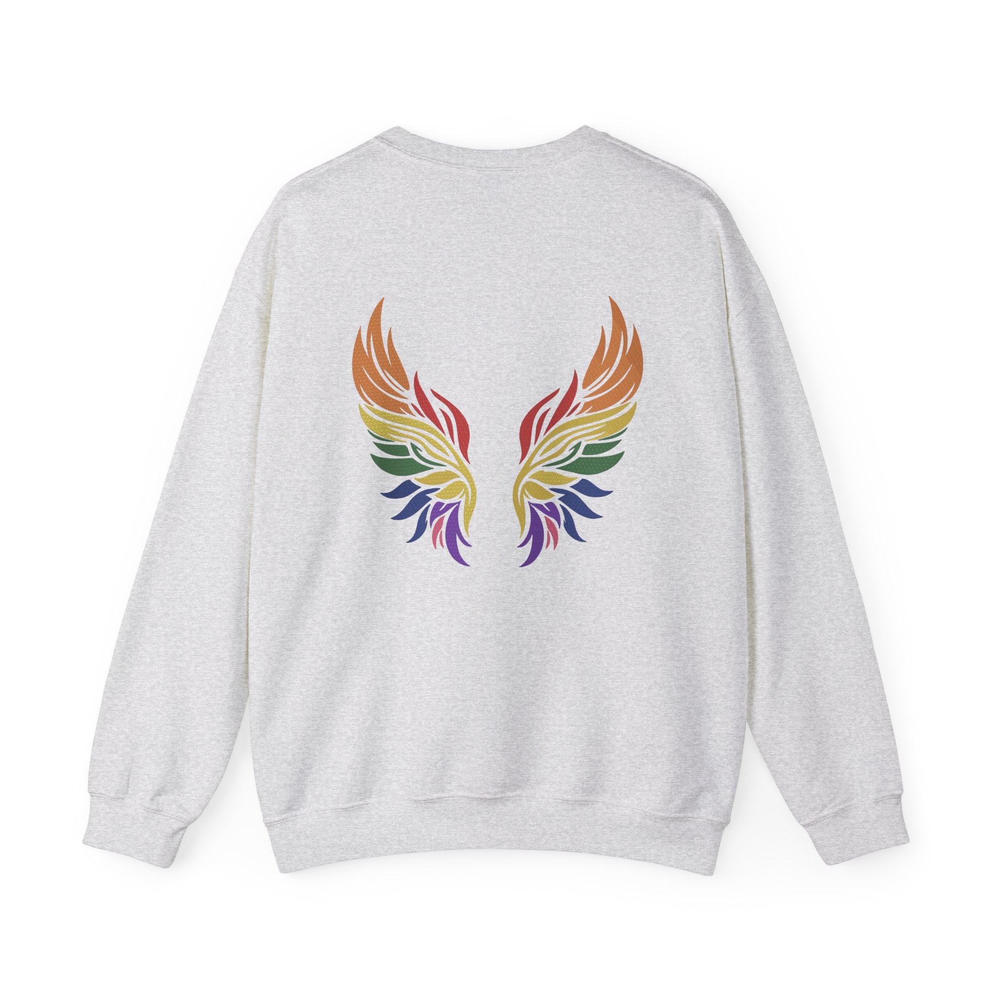 Angel Rainbow Angel Wings Boho Colorful Embroidery Hoodie | Sweatshirt