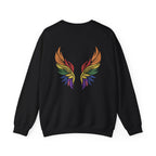 Angel Rainbow Angel Wings Boho Colorful Embroidery Hoodie | Sweatshirt