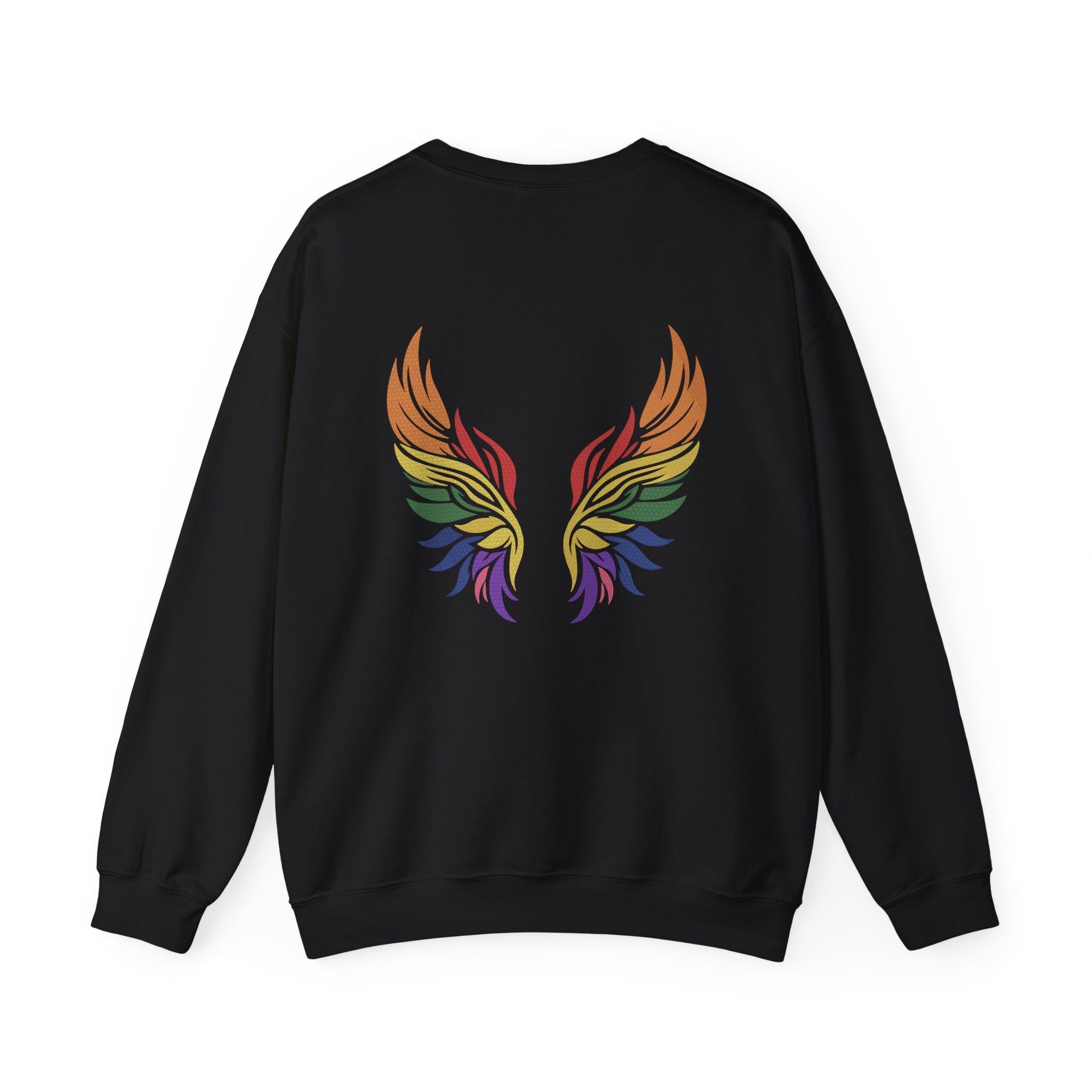 Angel Rainbow Angel Wings Boho Colorful Embroidery Hoodie | Sweatshirt