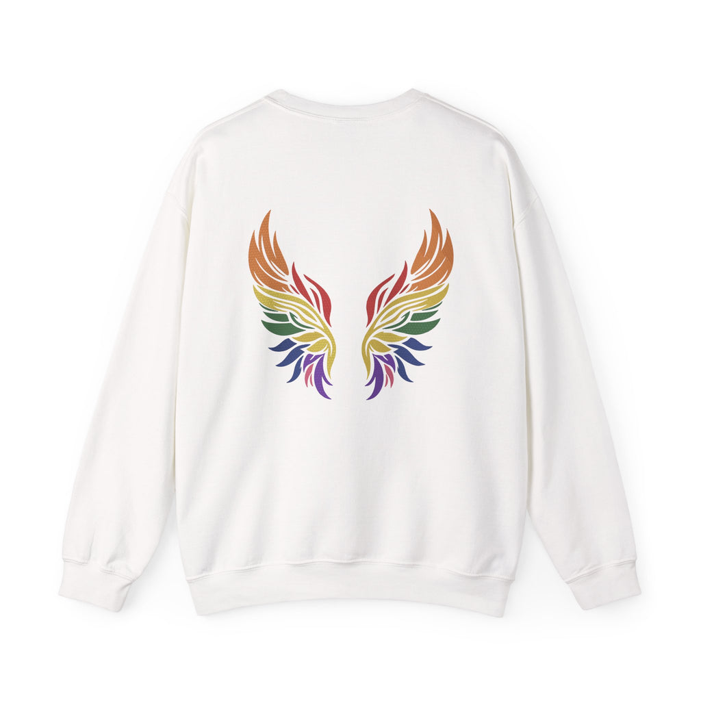 Angel Rainbow Angel Wings Boho Colorful Embroidery Hoodie | Sweatshirt