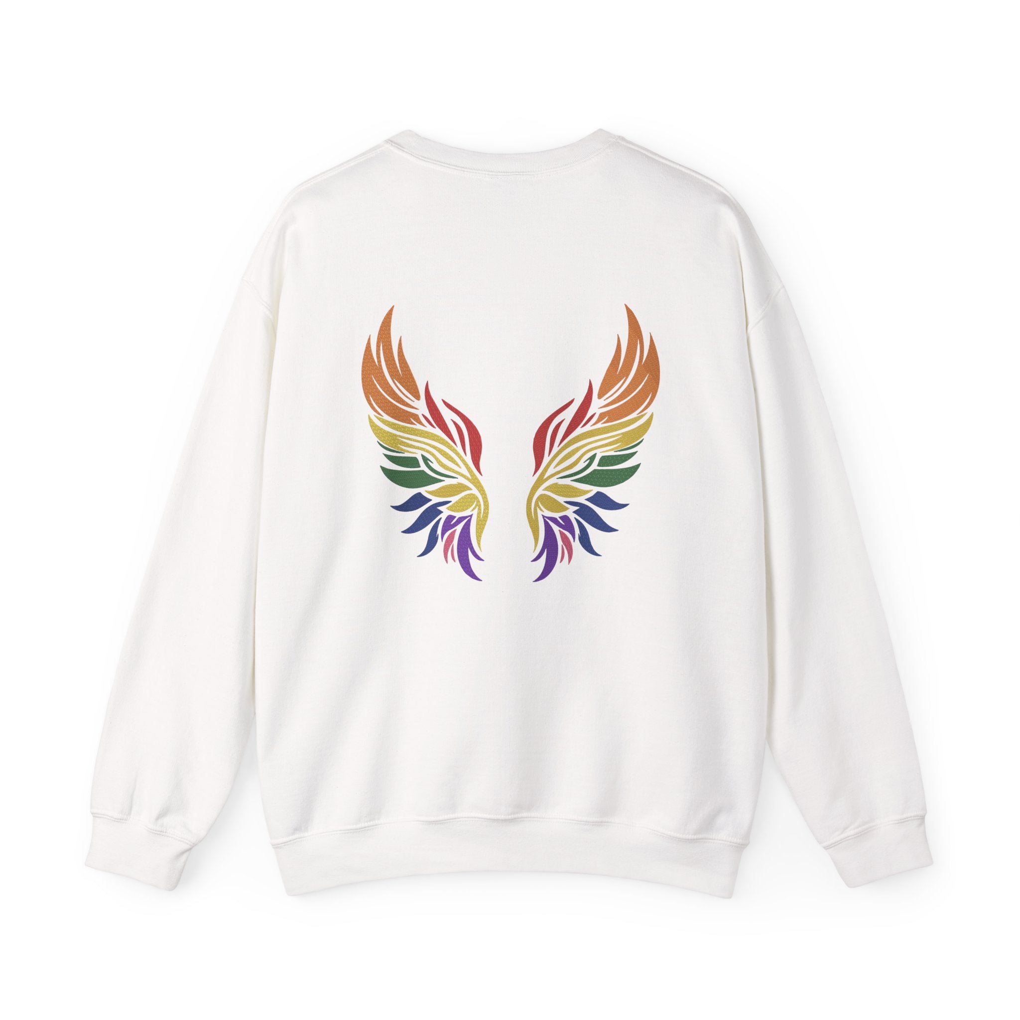 Angel Rainbow Angel Wings Boho Colorful Embroidery Hoodie | Sweatshirt