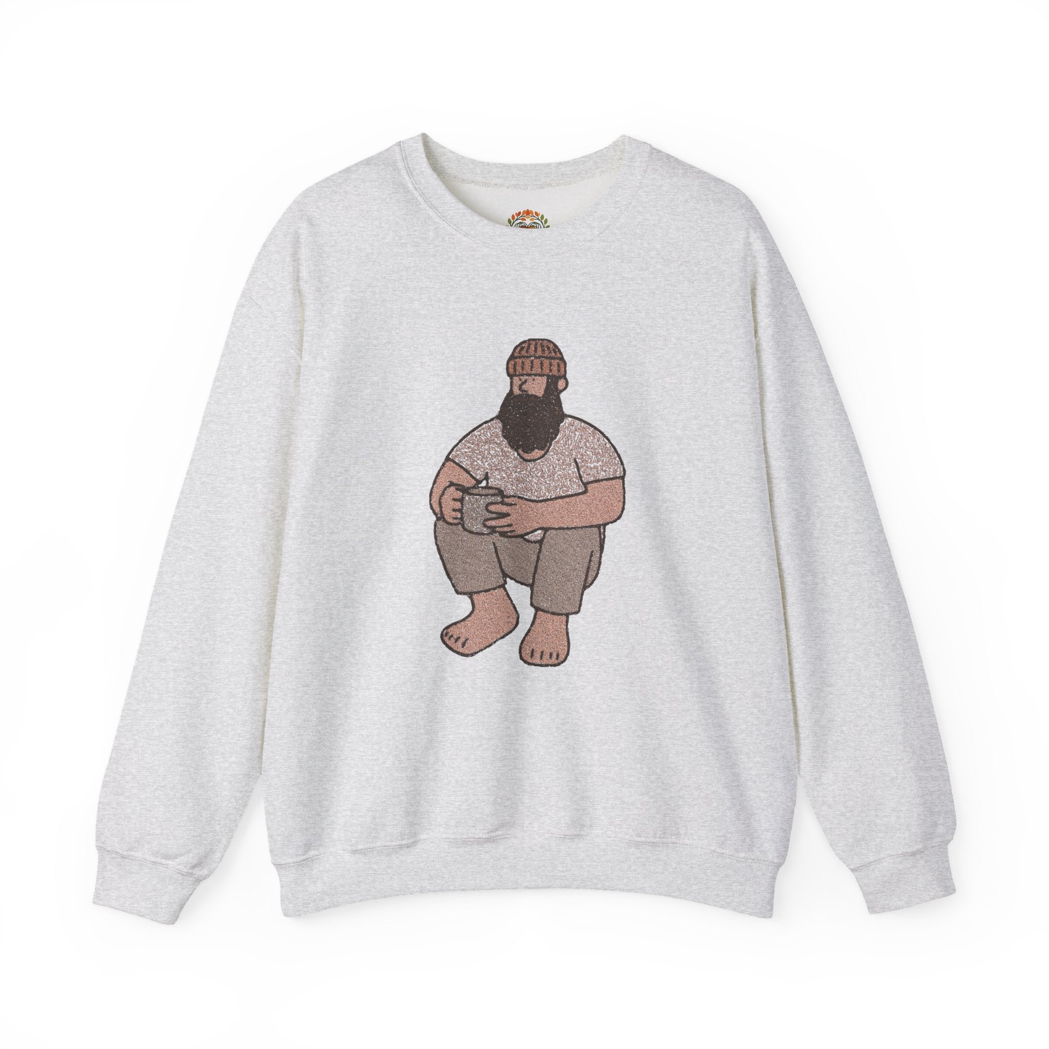 Bearded Lumberjack Holding Coffee Embroidery Hoodie | Sweatshirt | T-shirt