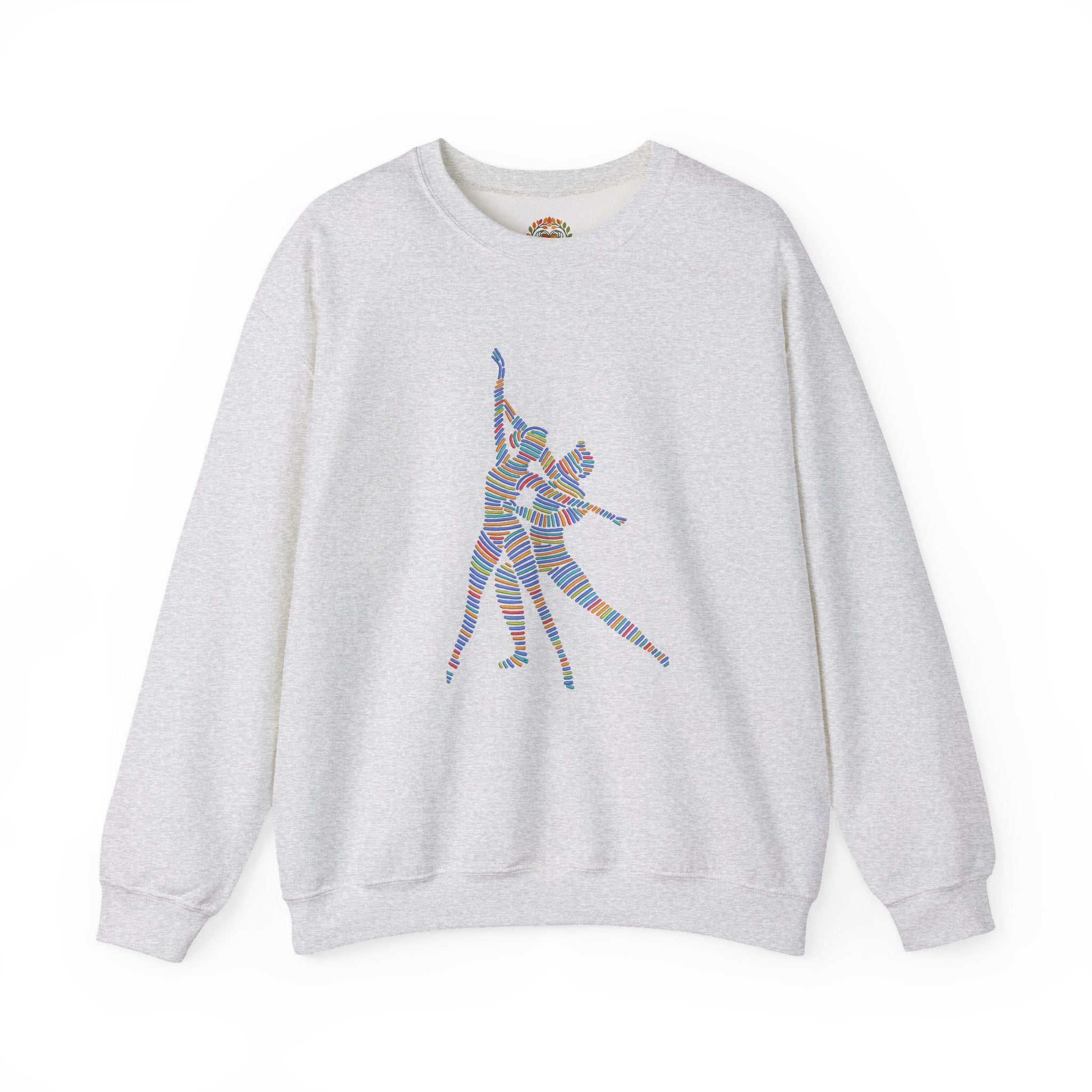 Dance Couple Silhouette Rainbow Striped Retro Disco Dancers Embroidery Hoodie | Sweatshirt | T-shirt