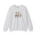 Sudadera con capucha y bordado de llama bohemia con ilustración de cactus de animales del suroeste | Sudadera | Camiseta
