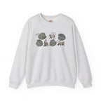 Boho Monstera Leaves with Playful Cats Embroidery Hoodie | Sweatshirt