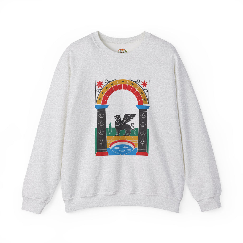Mythical Mosaic Retro Arch Pegasus Embroidery Hoodie | Sweatshirt
