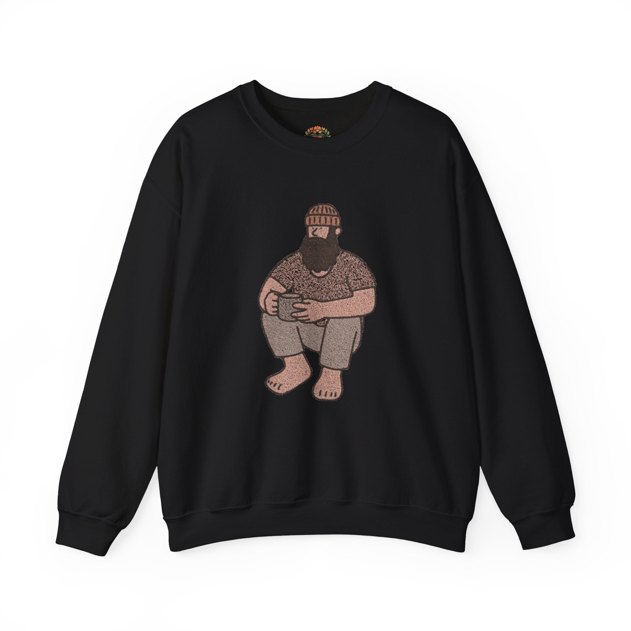 Bearded Lumberjack Holding Coffee Embroidery Hoodie | Sweatshirt | T-shirt